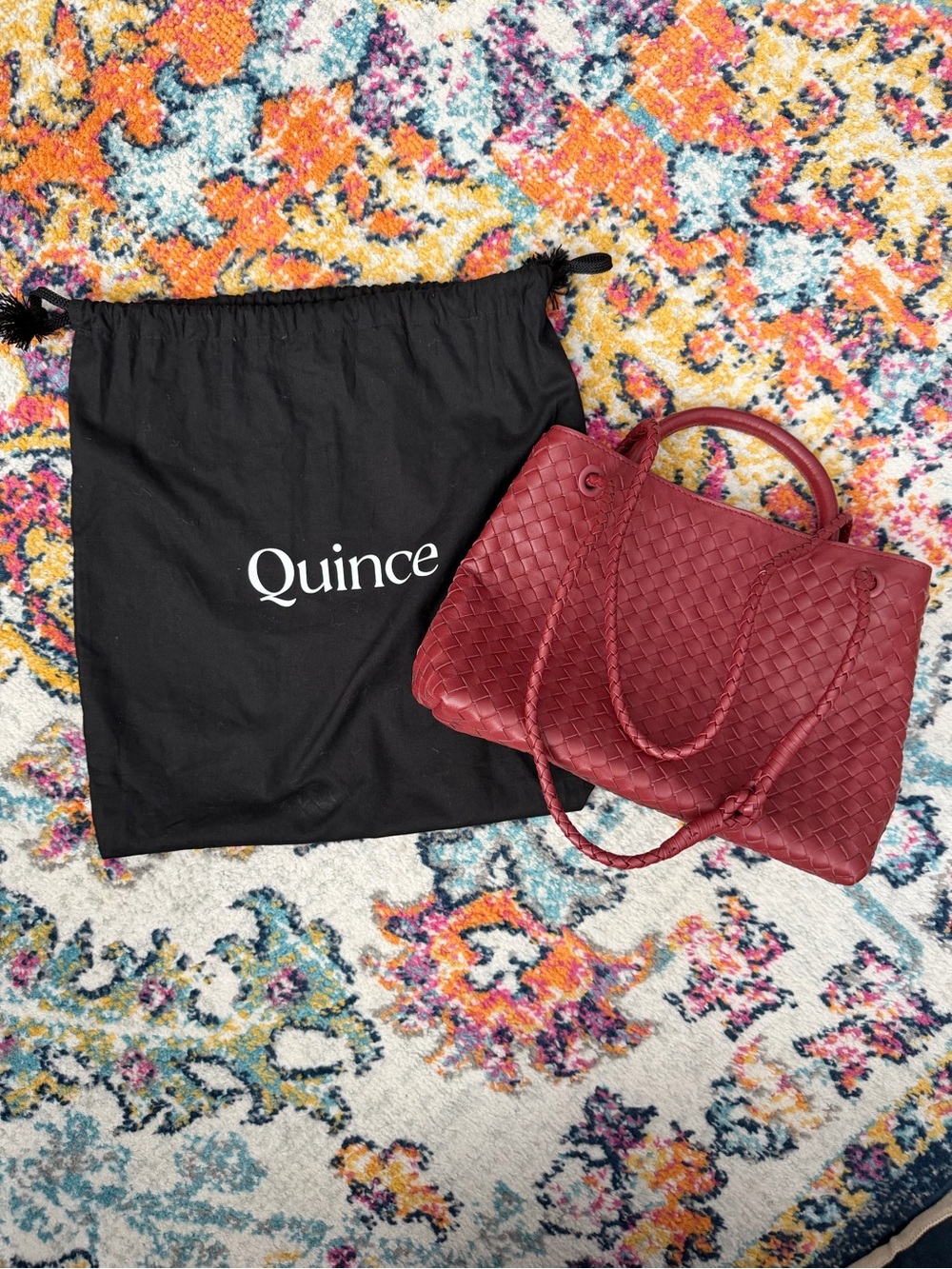 Quince Romy Handwoven Satchel in Merlot